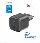 Swissten síťový adaptér /GaN/2x USB-C/20W Power Delivery/ černá