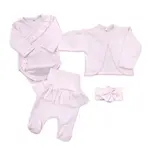 Z&Z 4-dílná bavlněná sada pro miminko do porodnice, sv. růžová