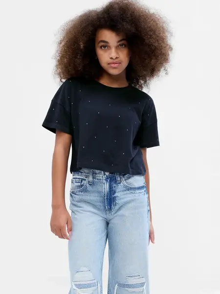 GAP Dívčí Dětské tričko crop 787187-00 Velikost: M