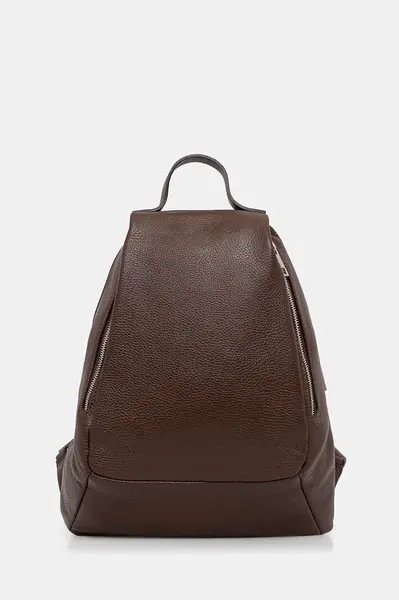 Kožený ruksak Answear.LAB hnedá farba, malý, jednofarebná