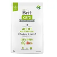 Brit Care Dog Sustainable Adult Medium Breed Chicken & Insect 3 kg | Granule pro psy