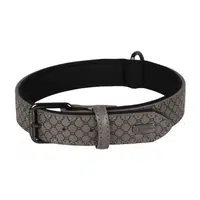 Kožený obojek pro psy Flamingo Patti šedá - XS