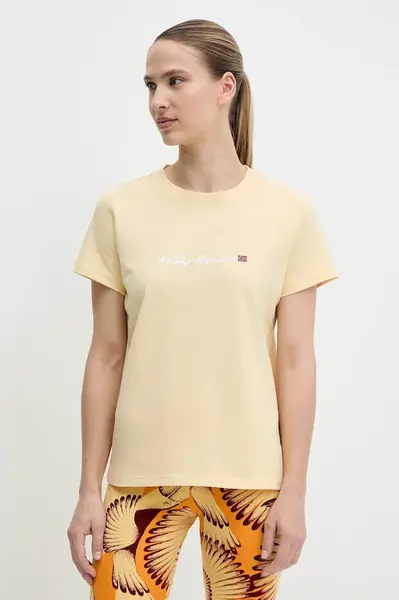 Bavlněné tričko Helly Hansen CORE GRAPHIC žlutá barva, 54592