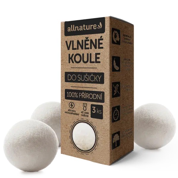 ALLNATURE Vlněné koule do sušičky 3 kusy