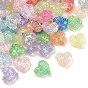 UV Plating Frosted Transparent Acrylic Beads