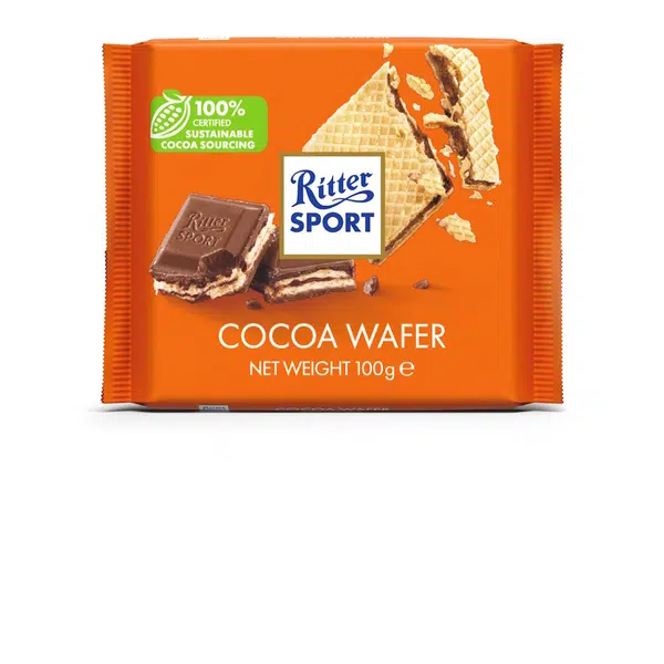 RITTER SPORT Mléčná čokoláda s oplatkou 100 g