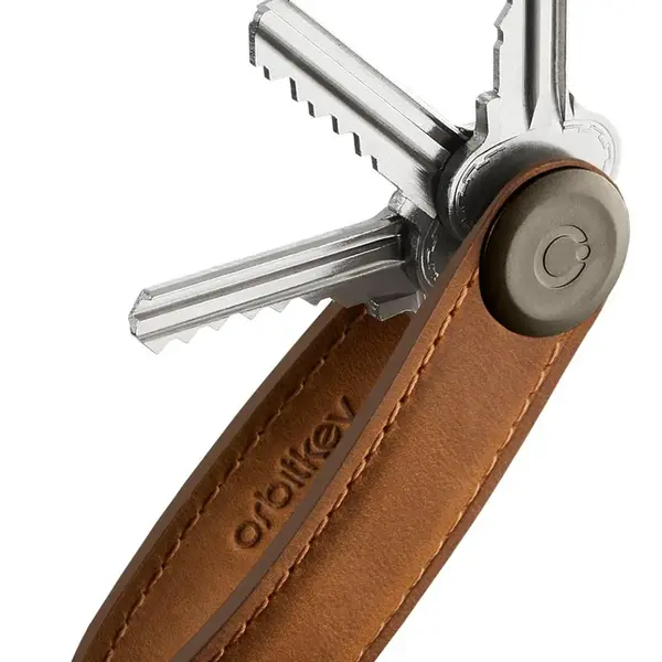 Klíčenka Orbitkey Crazy Horse Chestnut Brown with Brown Stitching