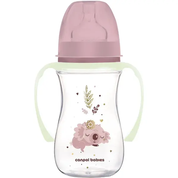 Canpol babies EasyStart Sleepy Koala 240 ml kojenecká láhev 3 m+ Pink 1 ks
