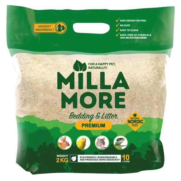 MILLAMORE Premium Podestýlka pro hlodavce štěpky osika, Hmotnost balení: 2 kg