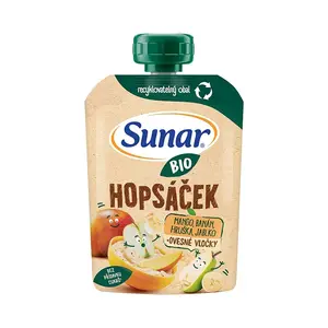 SUNAR Ovocná kapsička mango, banán, hruška a ovesné vločky BIO 100 g