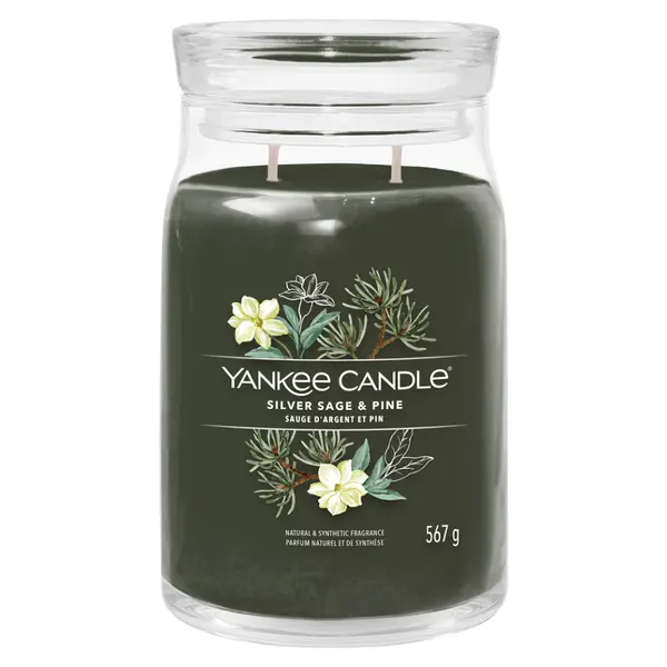 YANKEE CANDLE Signature Vonná svíčka velká 2 knoty Silver Sage & Pine 567 g
