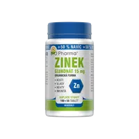BIO PHARMA Zinek Glukonát 15 mg 100+50 tablet