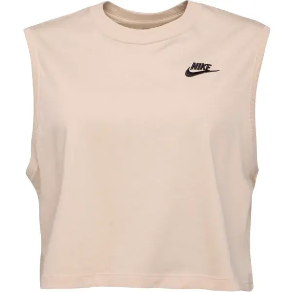 Nike SPORTSWEAR CLUB Dámské tílko, béžová, velikost