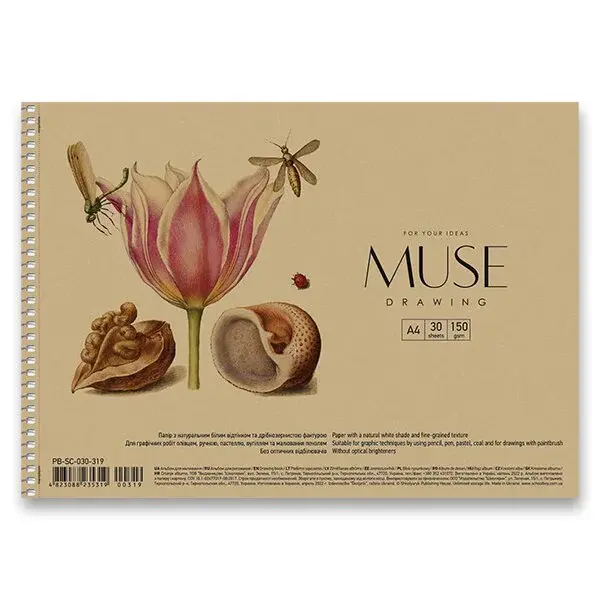 Spirálový náčrtník Shkolyaryk Muse Drawing - A4, 30 listů
