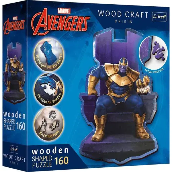 Trefl Dřevěné puzzle 160 dílků - Thanos na trůnu / Disney Marvel Heroes