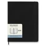 Diář Moleskine 2026 - měkké desky XL, měsíční, černý