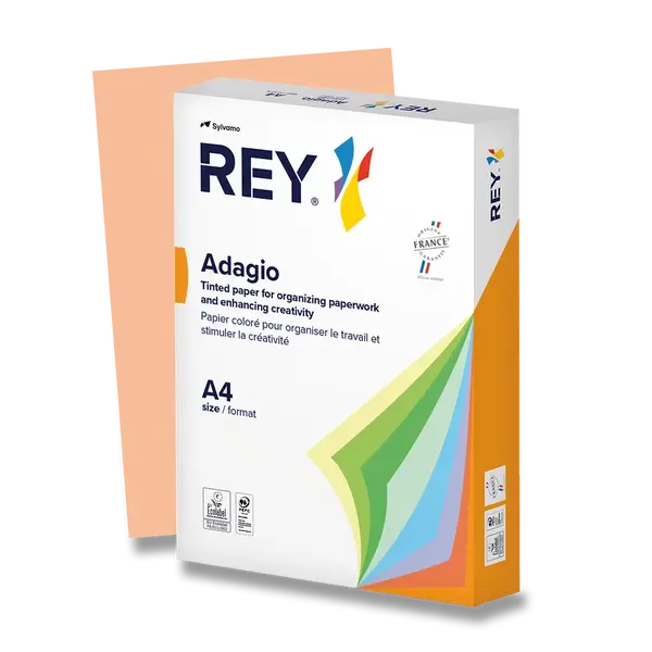 Barevný papír Rey Adagio, pastelový, 500 listů - lososový
