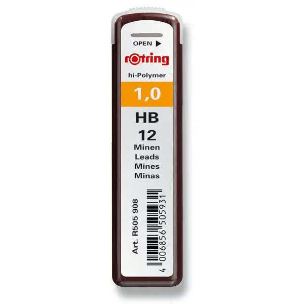 Tuhy Rotring, 12 ks - 1,0 mm, HB
