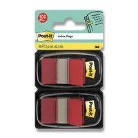 Samolepicí popisovatelné záložky 3M Post-it, 2 x 50 záložek - červené