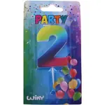 Párty svíčka číslo 2 Duha