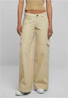 Dámský kargo denim s nízkým pasem offwhite raw