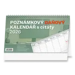 Poznámkový daňový kalendář s citáty 2026 - stolní