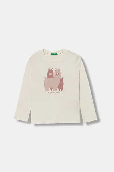 Dětské bavlněné tričko s dlouhým rukávem United Colors of Benetton