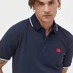 Bavlněné polo tričko HUGO tmavomodrá barva, 50490775