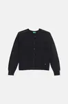 Dětský bavlněný kardigan United Colors of Benetton černá barva, lehký, 1098C500O