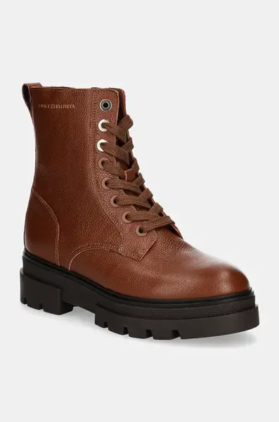 Kožené kotníkové boty Tommy Hilfiger BICOLOR LEATHER LACE-UP