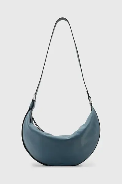 Kožená kabelka AllSaints HALF MOON černá barva, W052XB