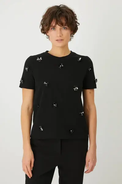 Bavlněné tričko Medicine černá barva