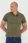 Bavlněné polo tričko Gant zelená barva