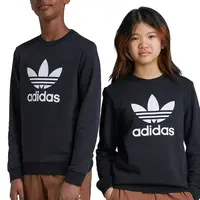 Dětská mikina adidas Originals TREFOIL CREW černá barva, s potiskem, IY7435