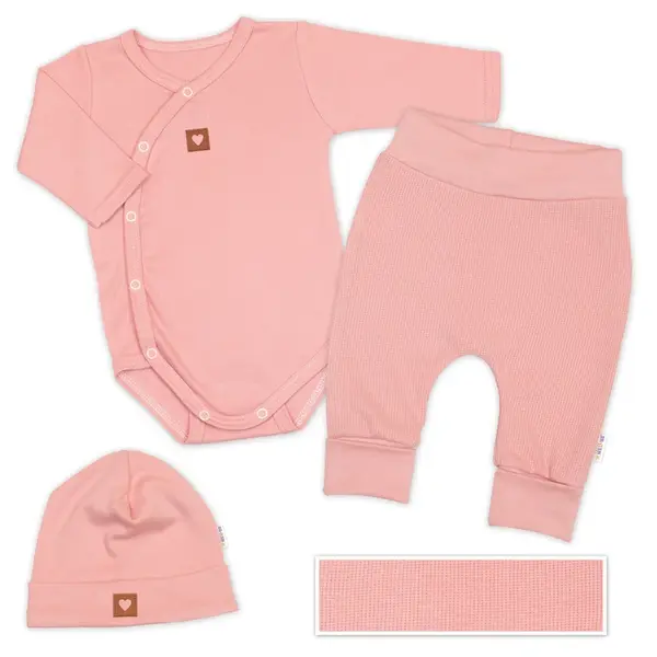 Baby Nellys Rostoucí 3dílná sada pro miminko Nature - korálová, vel. 62/68