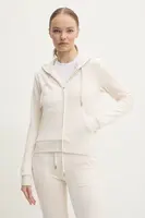 Velurová mikina Juicy Couture ROBERTSON GOLD béžová barva, s kapucí, JCAP176G