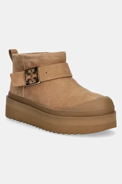 Semišové sněhule Tory Burch Mellow Shearling Platform Boot
