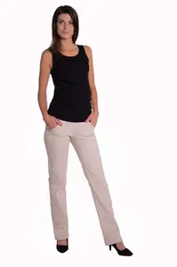 bemaamaa Bavlněné, těhotenské kalhoty s kapsami - béžové