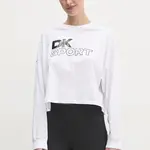 Bavlněné tričko s dlouhým rukávem Dkny bílá barva, DP5T1117