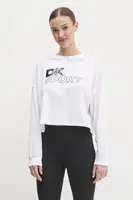 Bavlněné tričko s dlouhým rukávem Dkny bílá barva, DP5T1117