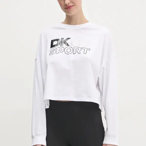 Bavlněné tričko s dlouhým rukávem Dkny