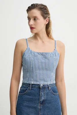 Džínový top Levi's JADINE DENIM CAMI TANK béžová barva, 001SD