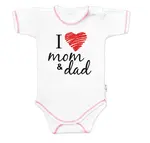 Baby Nellys Body krátký rukáv  I love mom & dad vel.  62