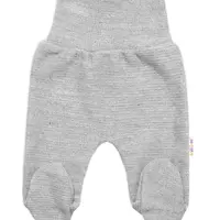 Baby Nellys Pletené kojenecké polodupačky Hand Made, šedé, vel. 62