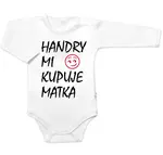 Baby Nellys Body dlouhý rukáv Handry mi kupuje matka,  bílé vel.  62