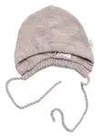 Baby Nellys Pletená čepička bonetka Boy, béžová, 68/74