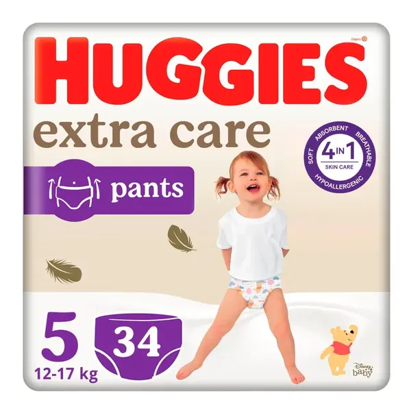 Huggies Extra Care Pants 5 12–17 kg 34 ks