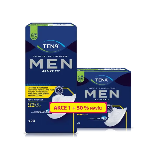 Tena Men Level 2 + 50 % navíc inkontinenční vložky pro muže 30 ks
