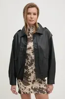 Bunda Answear.LAB dámská, černá barva, přechodná, oversize