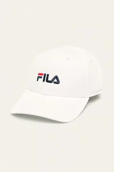 Čepice Fila bílá barva, s aplikací